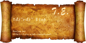 Törő Elek névjegykártya