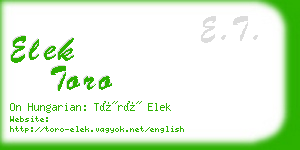 elek toro business card